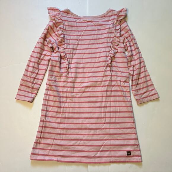 Tea Collection 100% Cotton Pink Ruffled Striped Dress 8Y - Picture 4 of 4